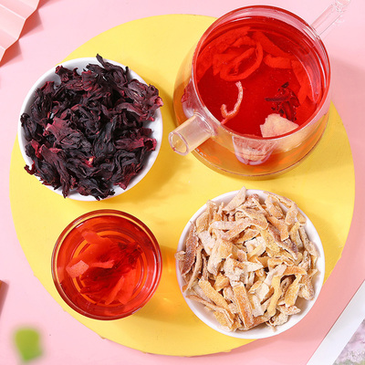 泡水喝陈皮洛神花茶组合九制干橙酸菜鱼玫瑰茄茶包代用