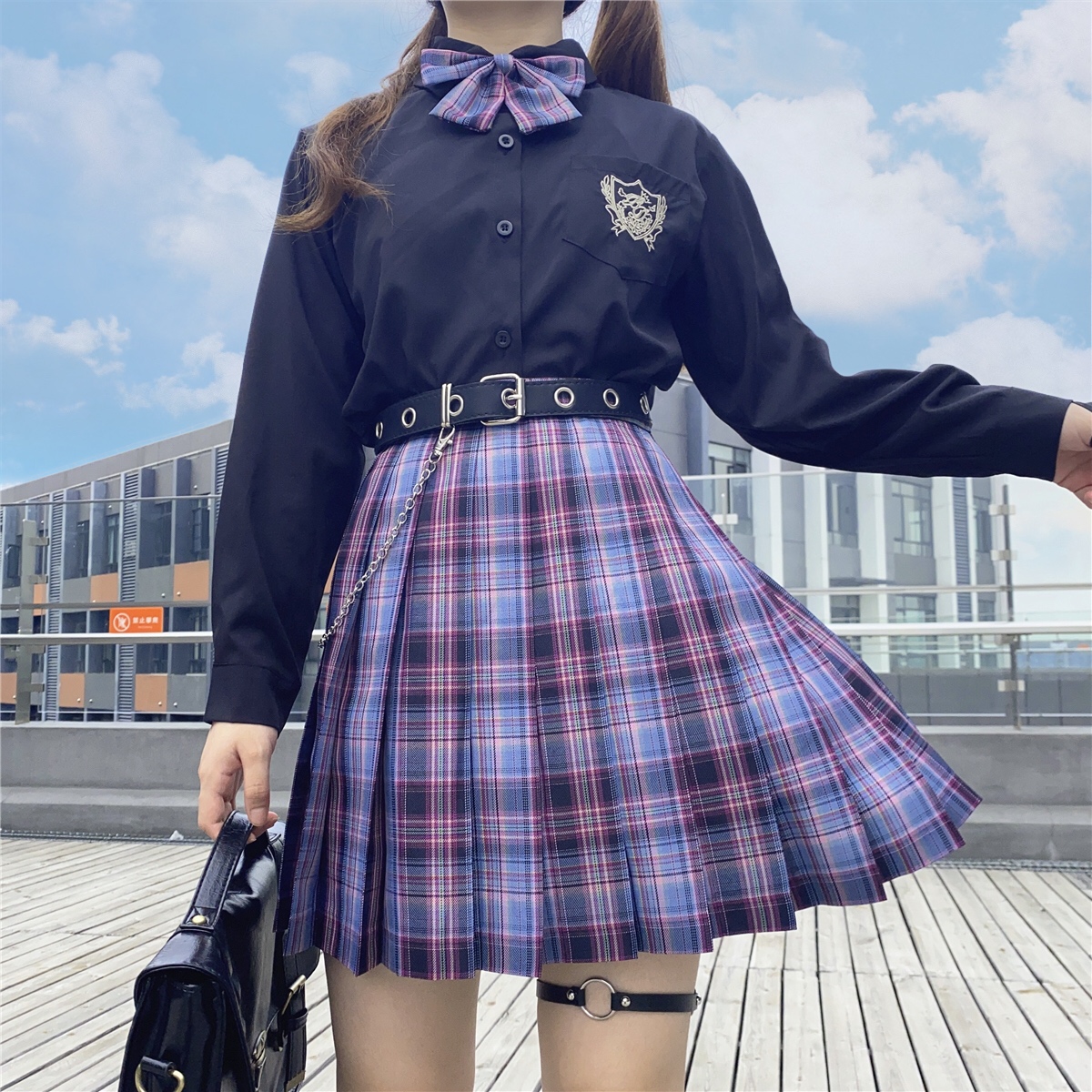 制服电竞少女jk套装格裙百褶裙学生刺绣jk学生校服