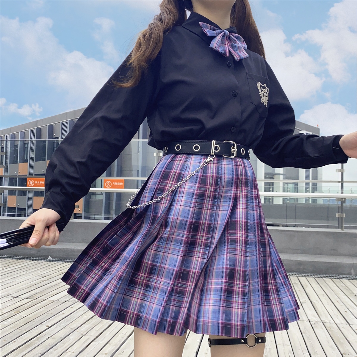 制服电竞少女jk套装格裙百褶裙学生刺绣jk学生校服