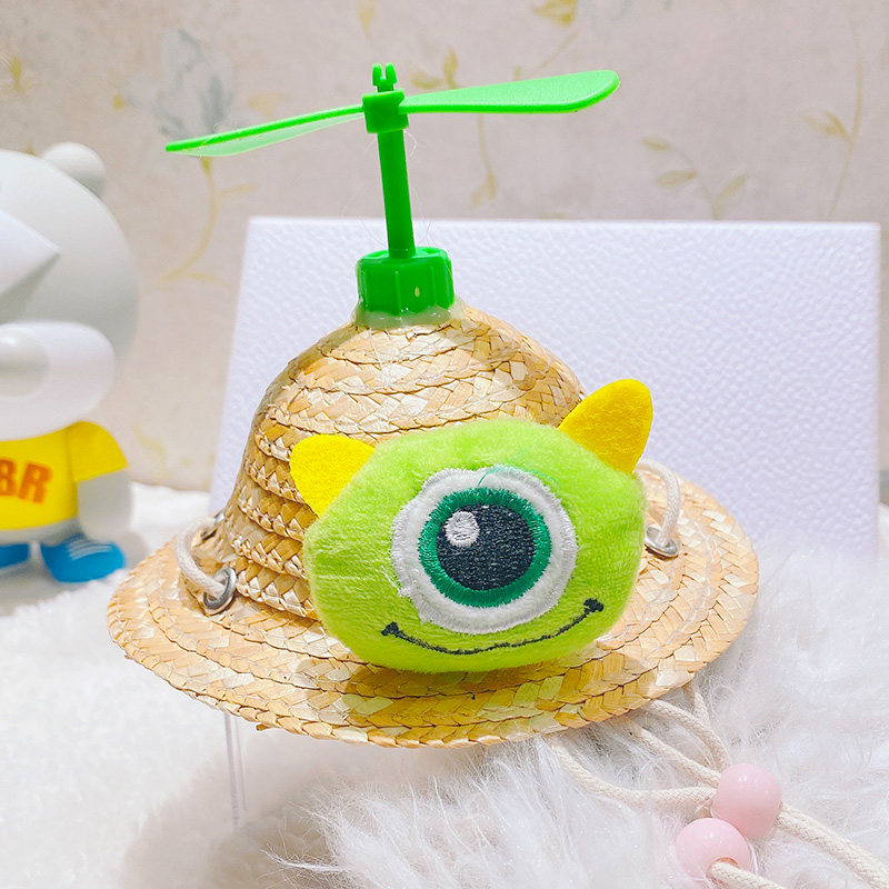 宠物草帽犬柯小型生日竹蜻蜓宠物狗头套可爱头饰帽子