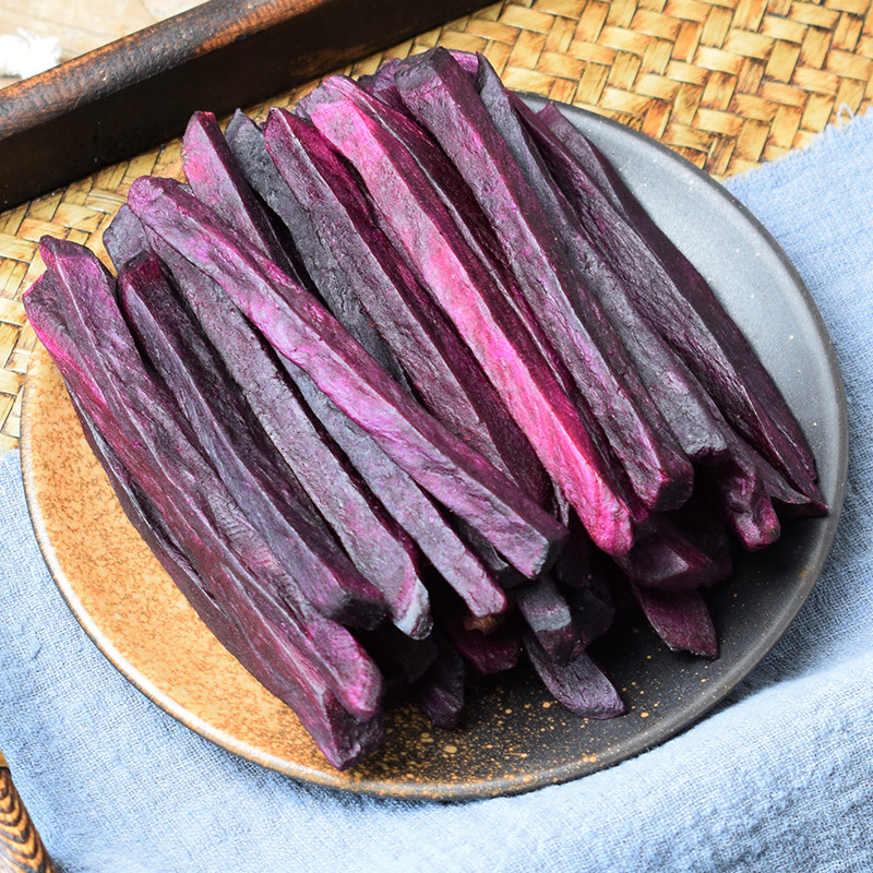 红东网红薯条零食紫薯条低脂红薯脆片低卡零食紫薯零食连城地瓜干