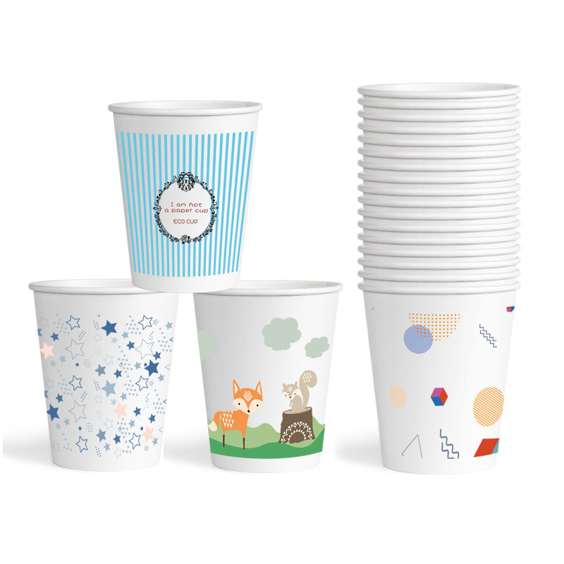 纸杯一次性杯子水杯家用结婚加厚商用定制广告纸杯