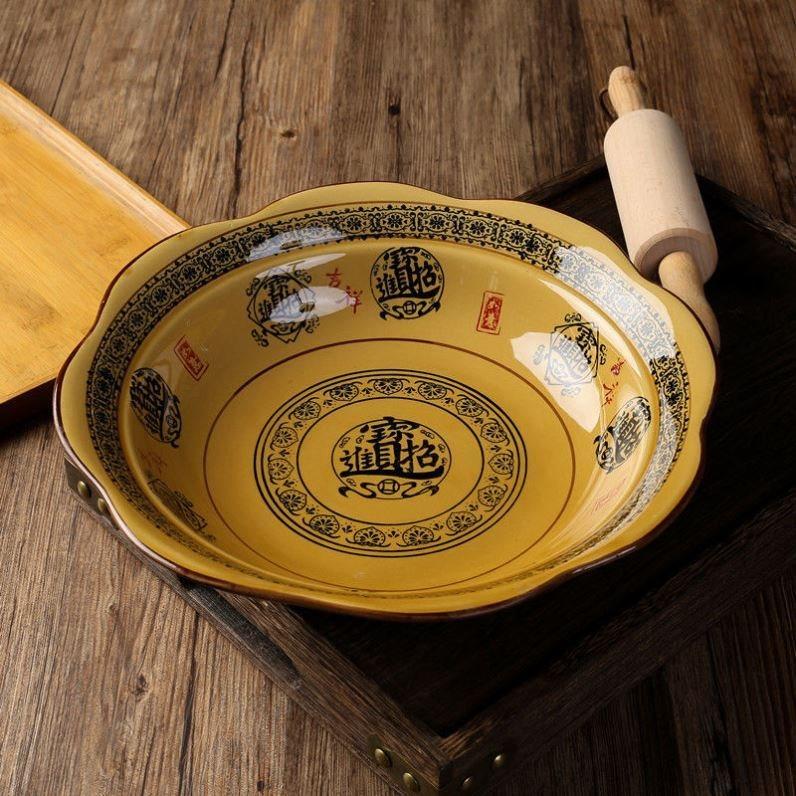 大汤碗陶瓷家用大号12寸荷叶叶片鱼热商用菜荷口碗