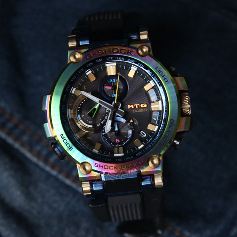 卡西欧gshockmtg20周年联名款男表彩虹表圈mtgb1000rb