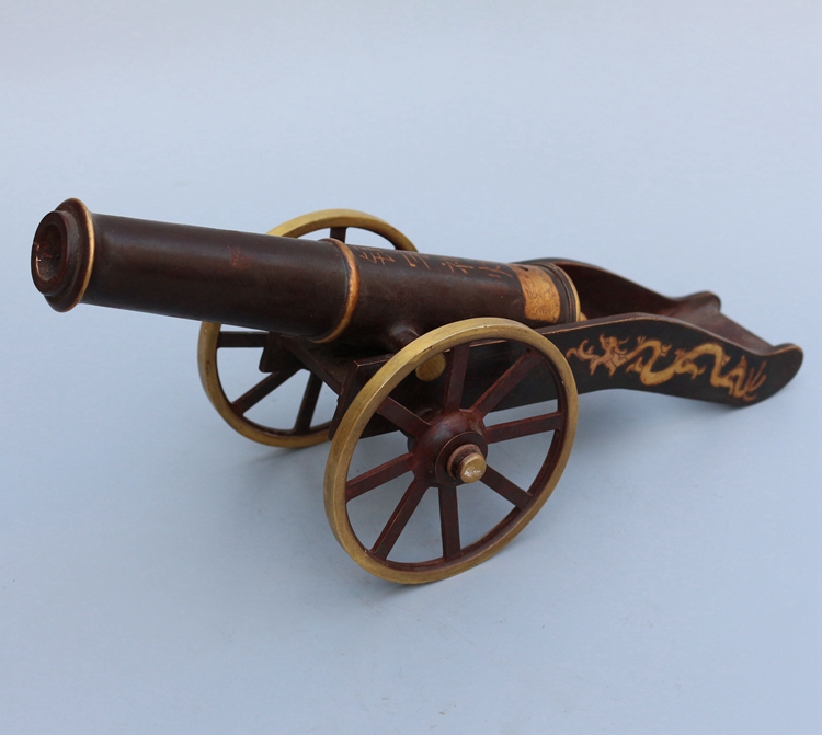 仿古紫铜火炮模型古铜精雕居家工艺品摆件开光镇摆件