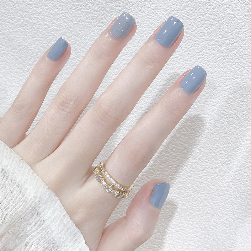 蓝色美甲油胶2021年新款夏天网红流行果冻冻冰指甲彩妆