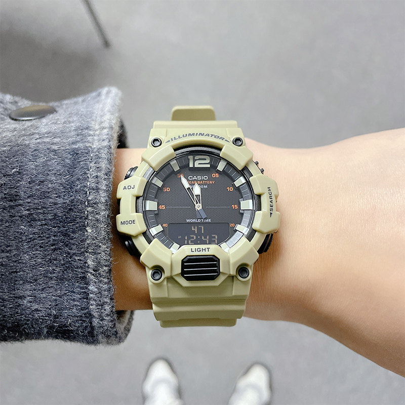 casio卡西欧手表男女学生黑暗之心指针双显运动电子表hdc-700-3a3