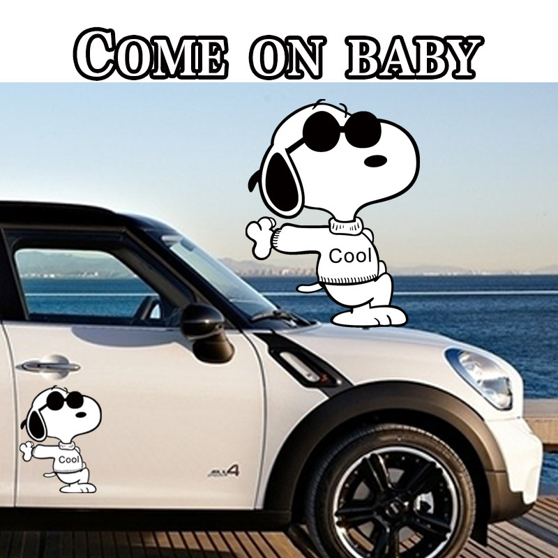 汽车卡通动漫贴纸史努比车贴个性可爱拉花划痕汽车装饰贴