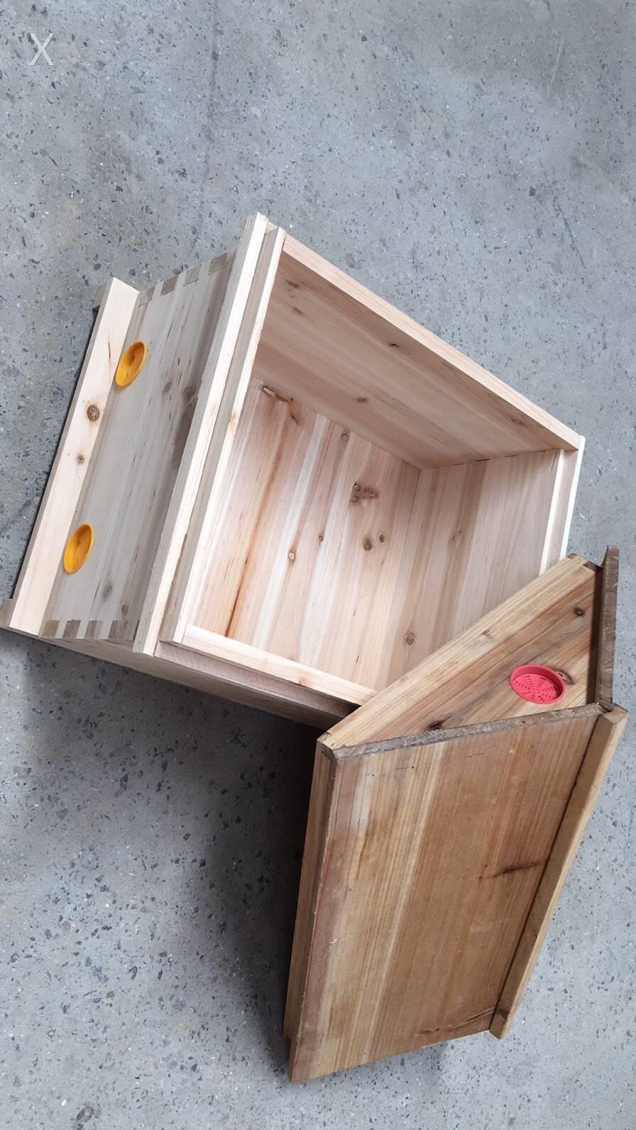 中蜂蜂箱标准十框新款斜顶蜂箱煮蜡土蜂双王蜜蜂箱养蜂工具