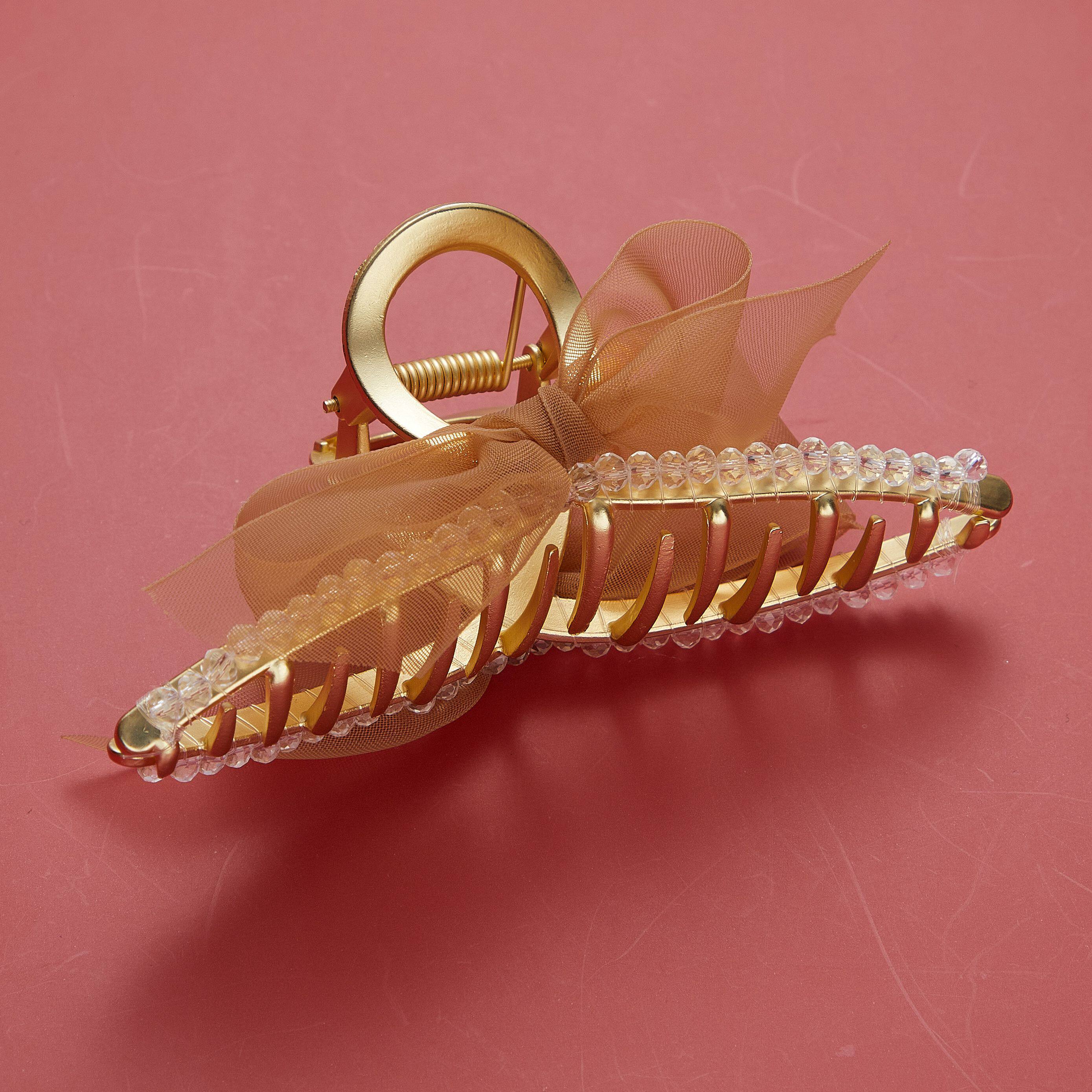 女神蝴蝶结发夹后脑勺头发夹子手工编织发卡抓夹发饰