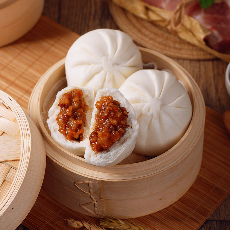 德心正点广式叉烧烧包腌制猪肉包子速食广东包点