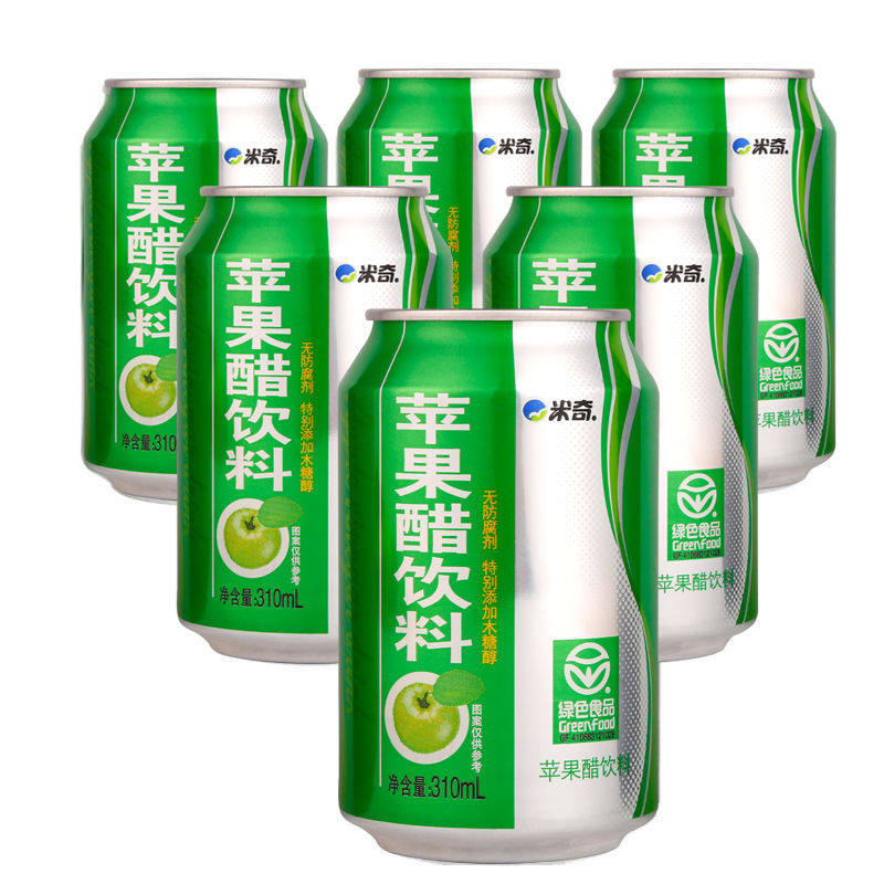 【获国家绿色食品认证】米奇苹果醋饮料整箱苹果汁310mlx6罐