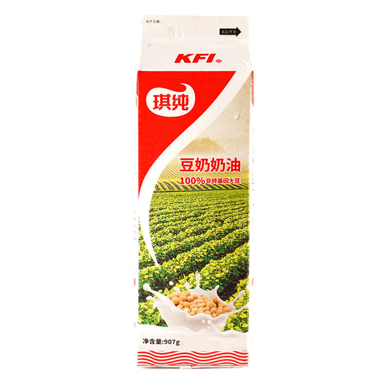 奶油kfi可颂琪纯豆奶植脂物淡907g整箱蛋糕奶油