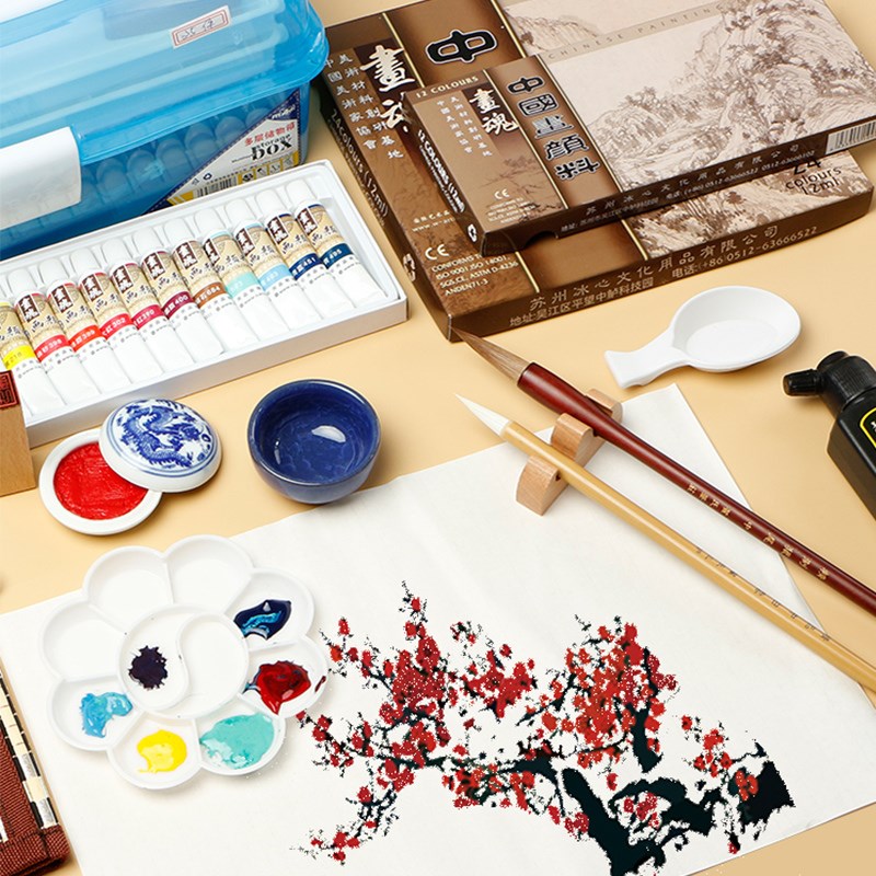 工笔画颜料国画矿物用品专业成人材料全套水墨国画颜料