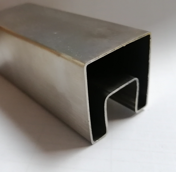 铝合金室内卡槽凹槽槽管不锈钢扶手玻璃栏杆面管楼梯扶手