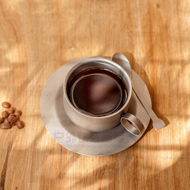 keith铠斯纯钛咖啡杯茶杯水杯钛杯办公手冲便携水壶
