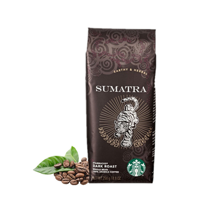 starbucks星巴克咖啡苏门答腊咖啡豆250g深度烘焙进口