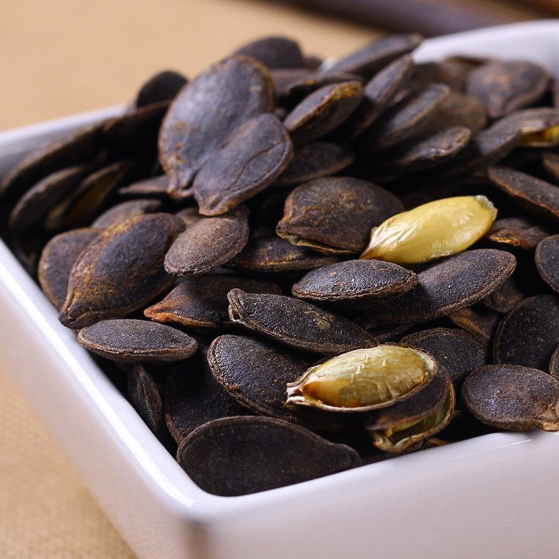 瓜子老街街口黑金刚150gx2袋黑南瓜瓜籽炒货椒盐瓜子