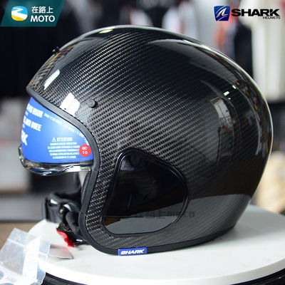 高档法国鲨鱼shark碳纤维drak摩托车头盔复古太子摩托车头盔