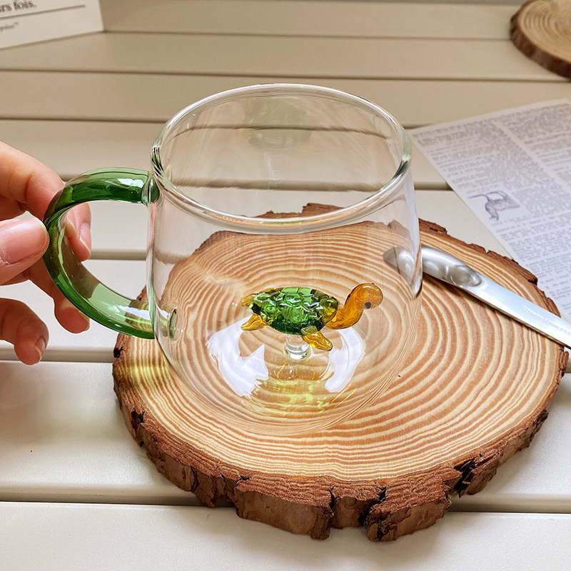 动物可可爱爱的手工手工制制作创意庄园玻璃杯造型玻璃杯