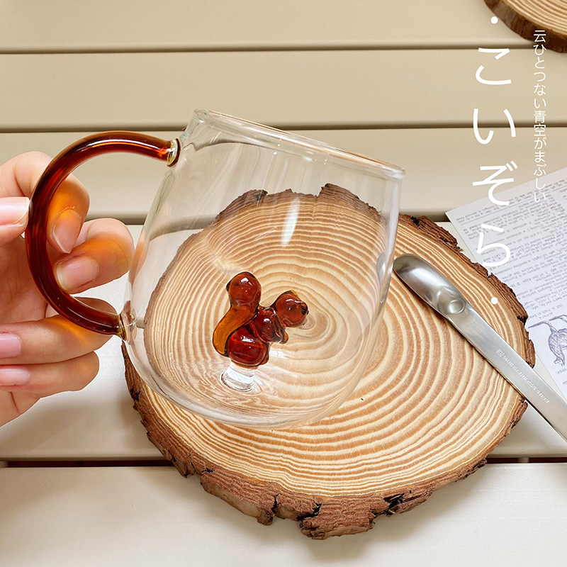 动物可可爱爱的手工手工制制作创意庄园玻璃杯造型玻璃杯