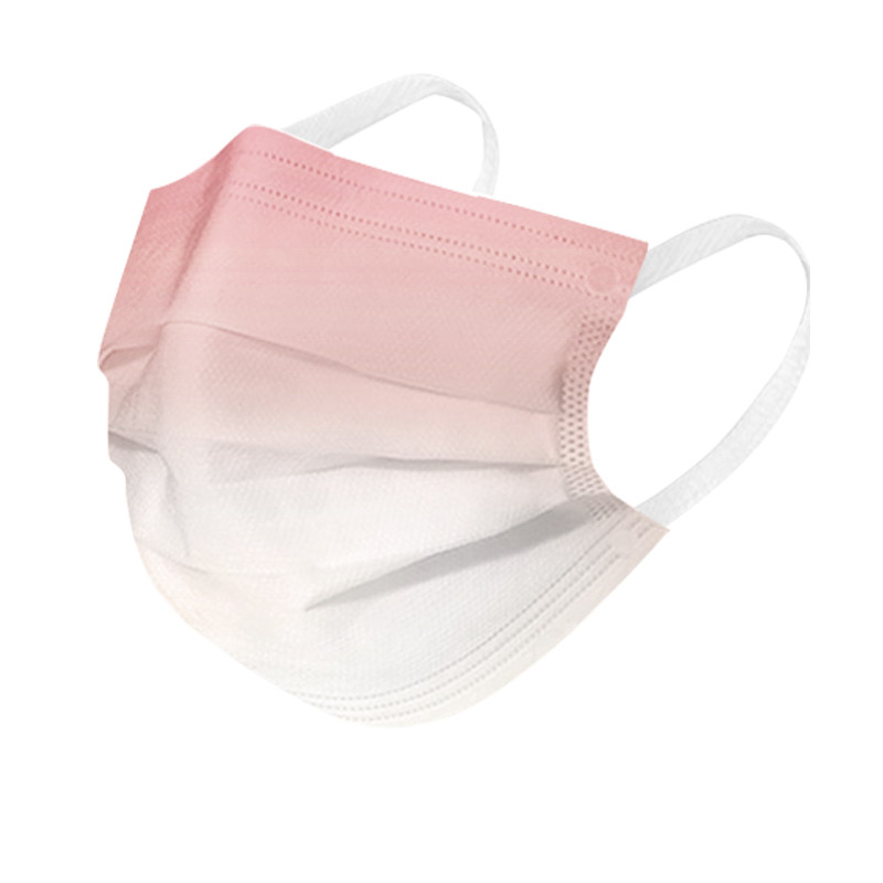 腮红口罩彩色渐变医用外科一次性医疗独立包装女夏季薄款正规正品