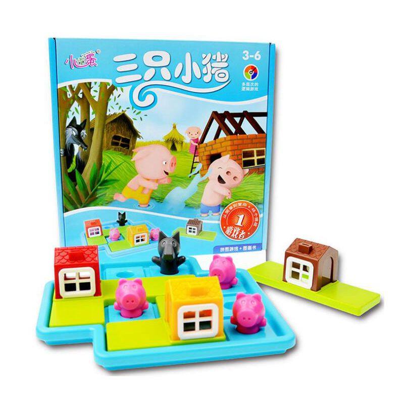 小乖蛋三只小猪智力玩具亲子逻辑思维益智闯关游戏kmi智力解题