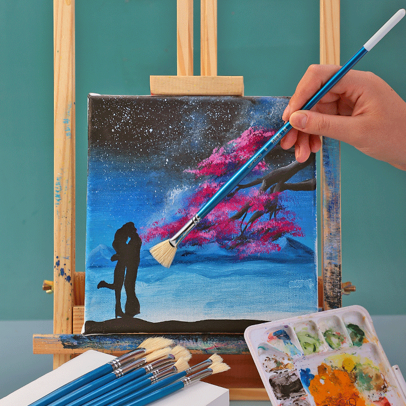 画笔猪鬃排笔笔画伞形初学者学生墙绘油画扇形水粉