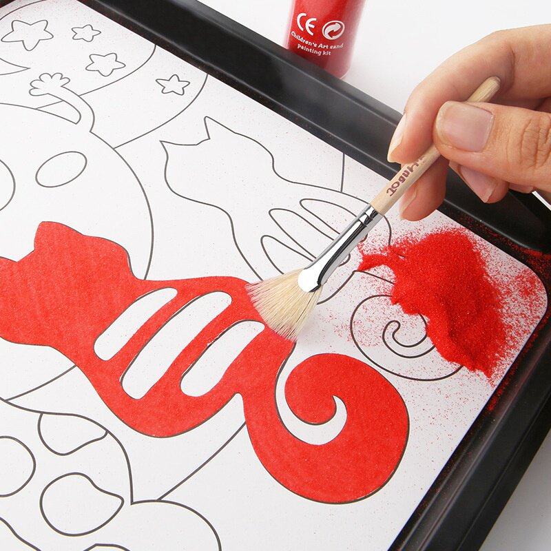 沙画儿童彩沙画diy彩砂涂鸦胶画3-6岁手工制作益智玩具1.3 - 吉聪精品