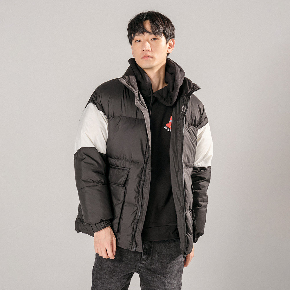 markm韩国潮牌宽松拼色冬季保暖暖男羽绒服外套羽绒服