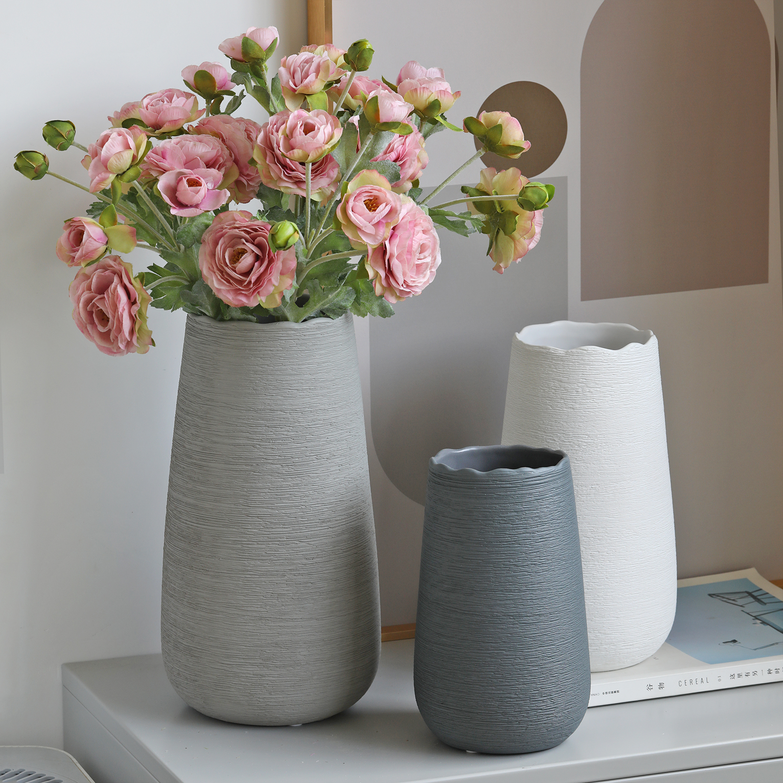 摆件陶瓷花瓶客厅插花简约现代北欧创意鲜花花瓶