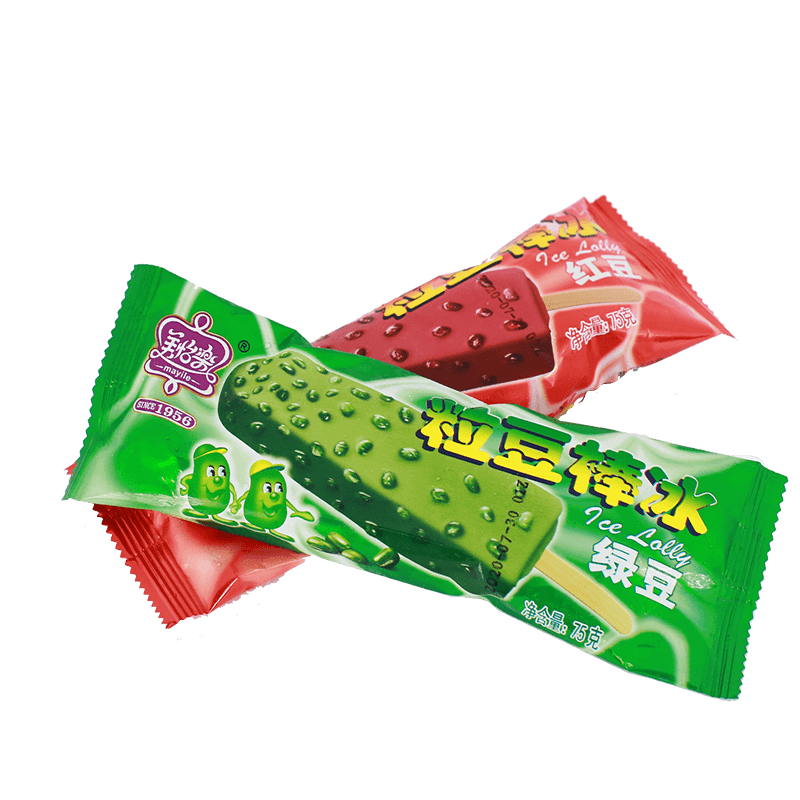 美怡怡乐童年小时候红绿绿豆爆冰系类冰淇淋冰棒冰淇淋