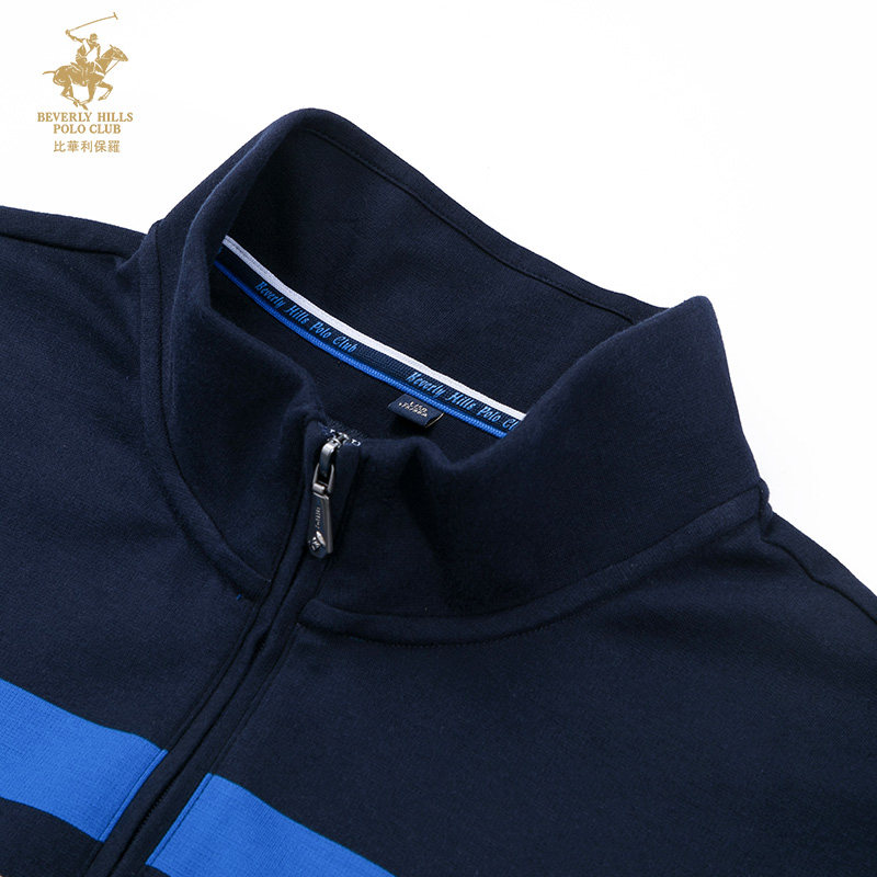 比华利保罗秋季男士长袖polo时尚休闲翻领男式衣服t恤