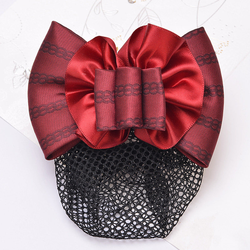 初炫红色头花女职业地铁物业酒店银行工作人员上班发饰