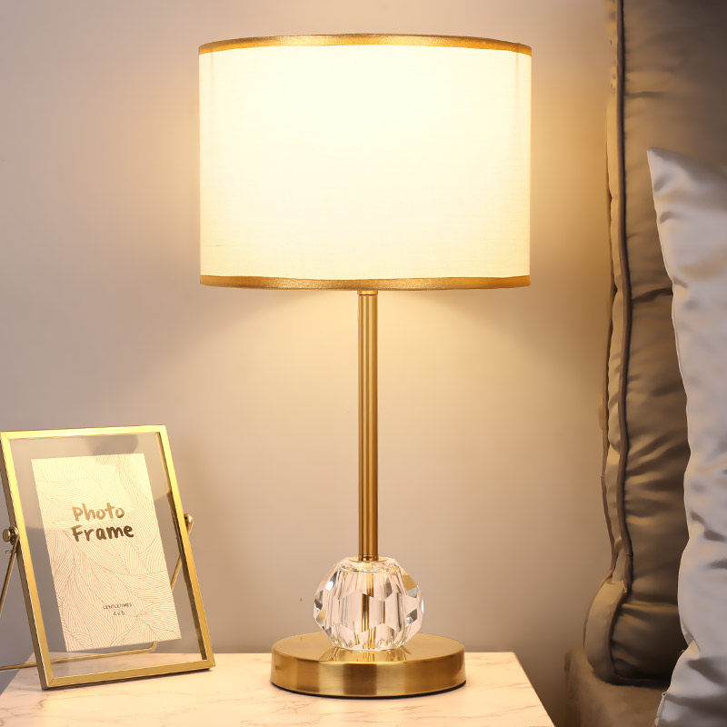 床头台灯轻奢水晶头灯卧室触摸式可调调光客厅装饰台灯