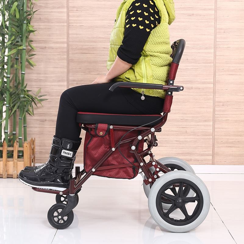 成人助力车折叠两用老年老人椅子旅游轻便可坐手推车小型轮子超轻