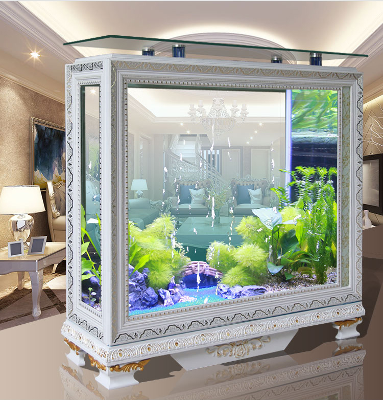欧式鱼缸客厅家用落地中大型屏风隔断生态懒人鱼缸