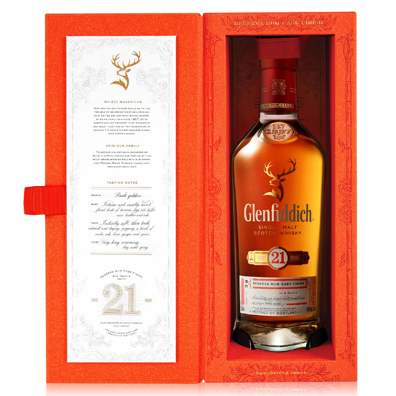 格兰菲迪21年 700ml(glenfiddich)苏格兰达夫镇单一麦芽威士忌