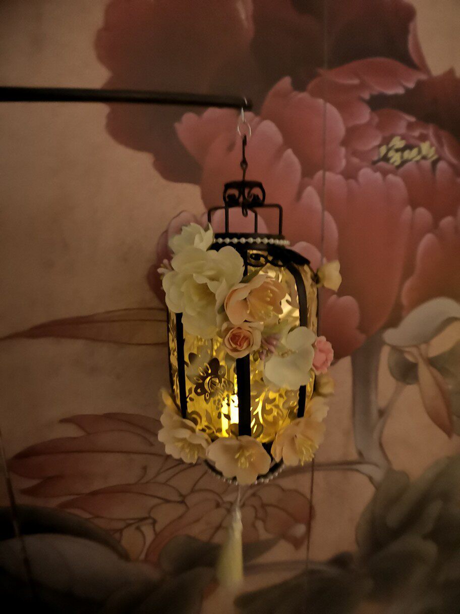 新年灯杆古典复古中国国风古代汉服灯笼手提灯笼