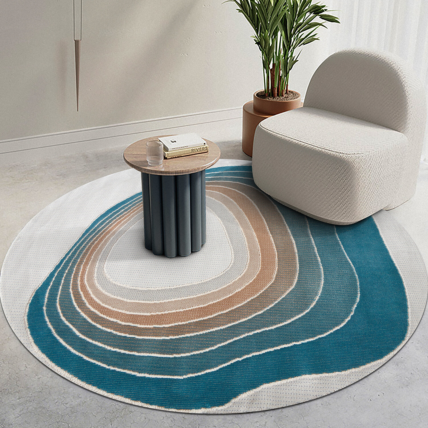 正品缔奢美现代圆形地毯家用卧室电脑转椅地垫地毯