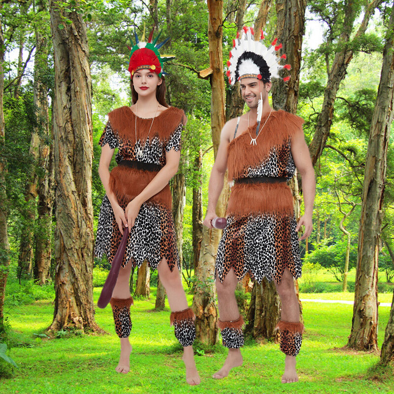 正品野人服装非洲演出服印第安人原始人猎人土著部落民族服装