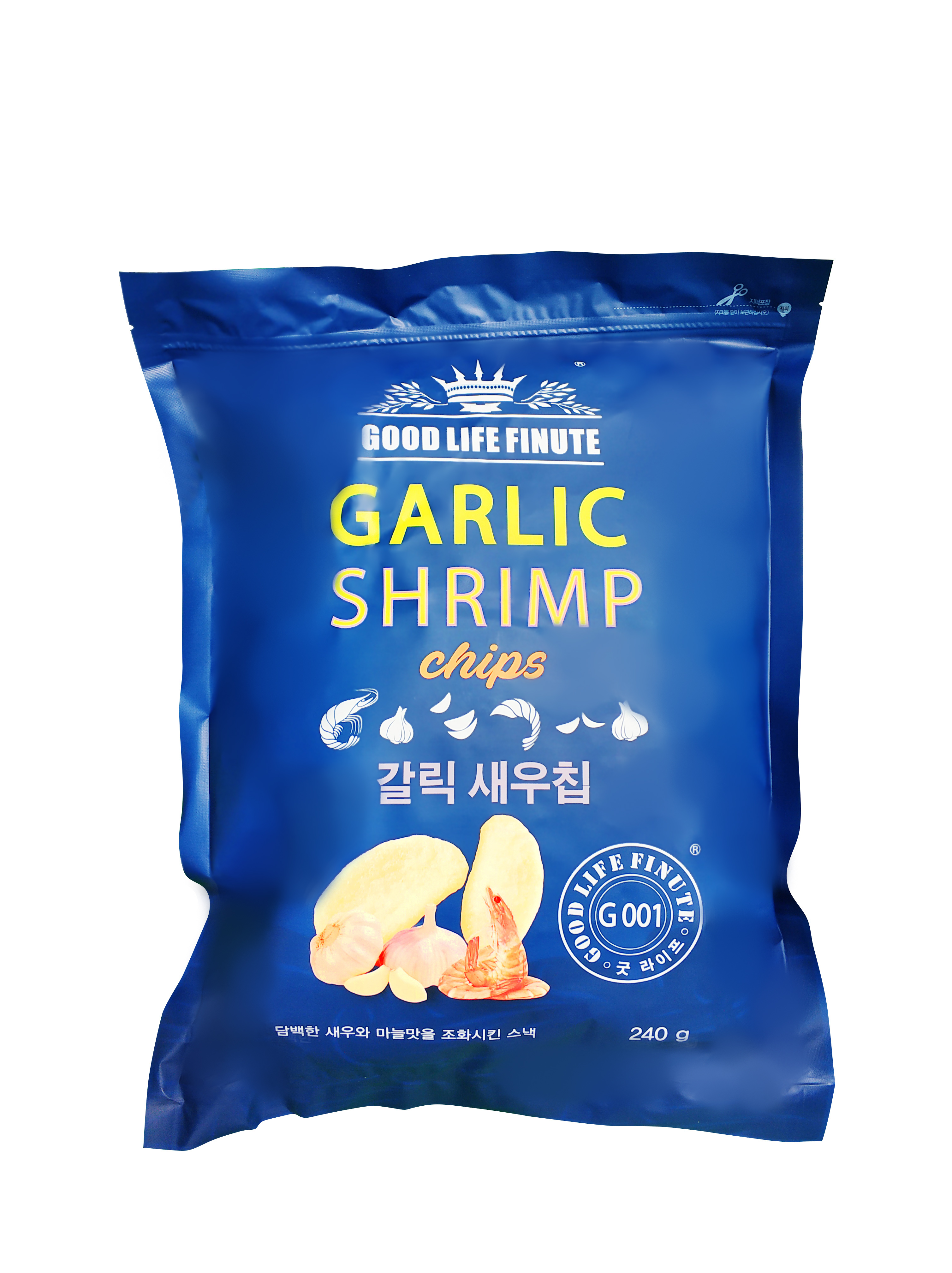 韩国趣莱福garlicshrimp趣莱福虾片蒜味巨型膨化大虾片网红零食
