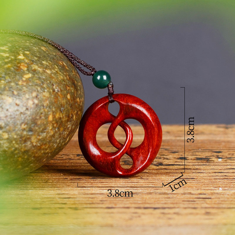 印度小叶紫檀木雕镂空时来运转吊坠挂件红木扭转乾坤木雕