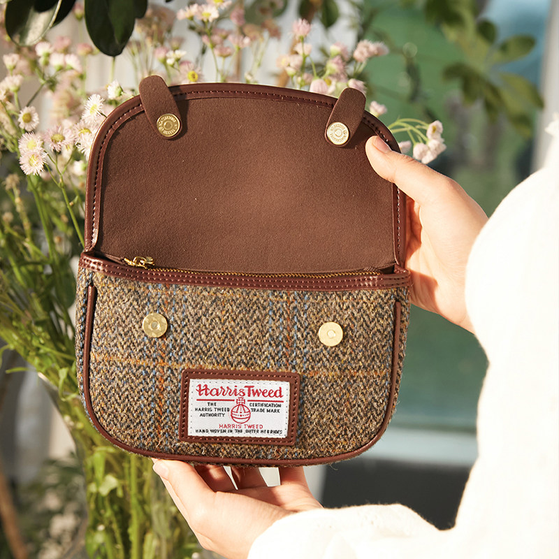 品牌直发harrissalome英国进口面料手工羊毛花呢通用款女包