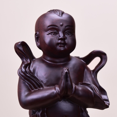 佛像正品木雕善财童子龙女观音供奉家用金童玉女木雕