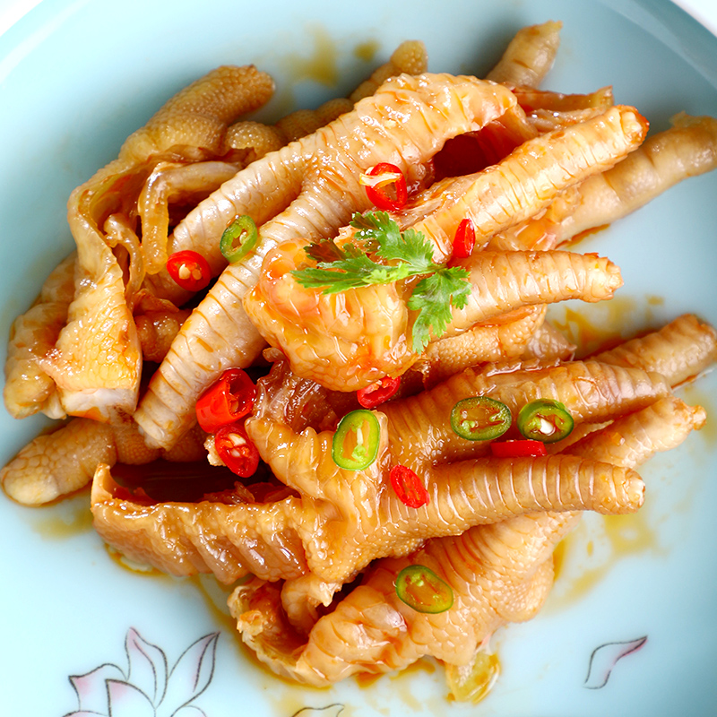 酸辣拆骨鸡爪网红半去骨凤爪酸辣半脱骨即食