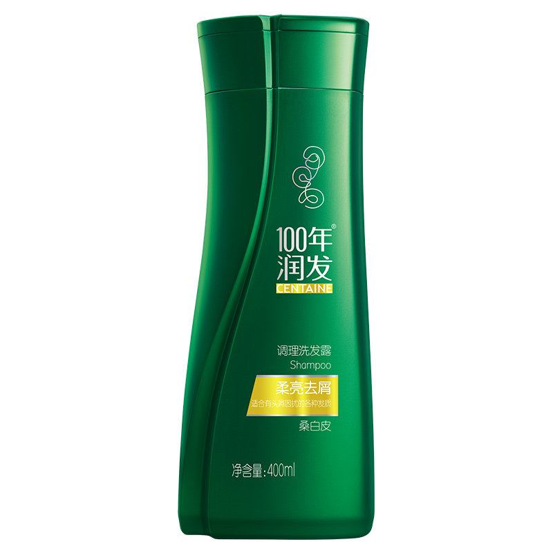 100百年润发去屑男女洗发水液露一百年止痒控油洗头发水膏400ml*2