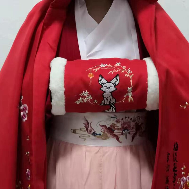 暖手暖袖袖手手抄汉服古风手套袖筒手捂冬天手套