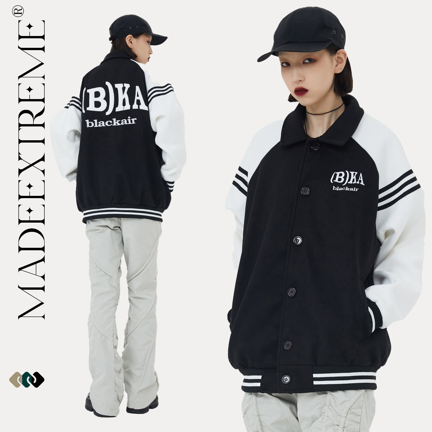 【新品优享】blackair 美式街头复古学院风棒球服外套