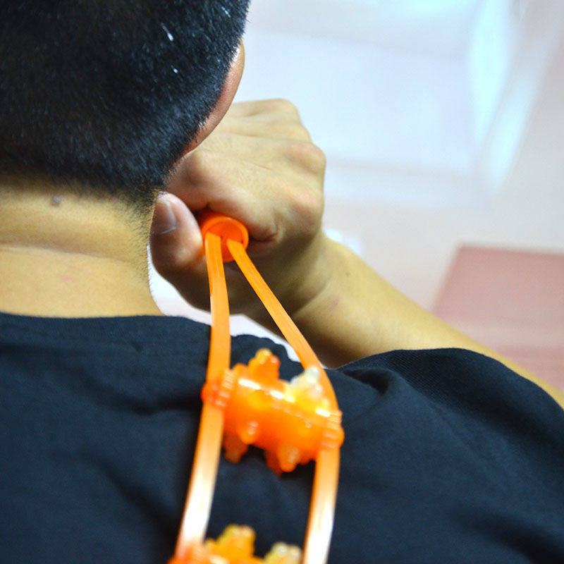 滚珠拉背条按摩器腰背背部颈肩制背器材身体滚轮按摩棒